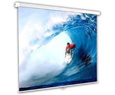 Schermo Proiezione manuale a molla 244x244cm, Telo da Videoproiettore Avvolgibile 244 x 244cm"Classic" ottimo per ogni Proiettore 100% Professionale di Qualità Superiore HD!