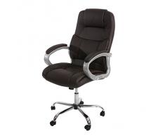 Poltrona ufficio T65 Boston XXL ecopelle design moderno altezza regolabile 75x66x115-125cm ~ marrone