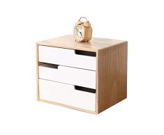 FPIGSHS Schedario da Scrivania, Cassettiera in Legno con 2/3/4 Cassetto, Organizer Scrivania Impilabile, per Camera da Letto, Ufficio, Soggiorno (Size : 3 Drawer)