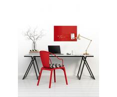 Sigel GL122 Lavagna magnetica di vetro/bacheca di vetro artverum, rossa, 60 x 40 cm