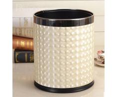 pattumiera tavolo spazzatura pelle luxe ufficio bidone bianco classico
