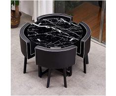 Set Tavolo da Pranzo per Reception Domestica o azi Home Cucina Balcone Balcone caffè Ufficio Sala riunioni Area di intrattenimento 1 Tabella e 4 sedie Reception Tavolo Rotondo Tavolo Quadrato