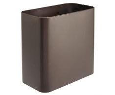 mDesign Cestino spazzatura in metallo – Perfetto sia come cestino gettacarte che per la raccolta rifiuti – Di forma rettangolare, per cucina, bagno, ufficio, camera – bronzo