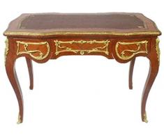 Casa Padrino scrivania Barocco Marrone/Oro 120 x 80 x A. 105 cm - Tavolo da Ufficio Fatta a Mano in Legno massello con 3 cassetti - Mobili da Ufficio in Stile Barocco