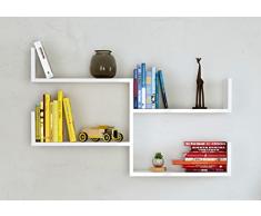 FRESH Mensola da muro - Mensola Parete - Mensola Libreria - Scaffale pensile per studio / soggiorno in Design moderno ... (Bianco)