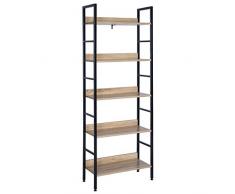 WOLTU Libreria per Studio Ufficio Scaffale 5 Ripiani Mensole in Legno Fioriera Porta Piante RGB9303she