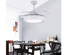 ADNFC Lampade a sospensione Ventilatori da soffitto da 42 pollici con lampada, ristorante, lampadario con ventilatore, illuminazione a sospensione a LED, ventilatore PC, paralume in acrilico, interrut
