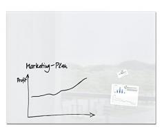 SIGEL GL211 Lavagna magnetica in vetro / lavagna bianca premium, superficie lucida, 120 x 90 cm, montaggio facile, bianco, Artverum