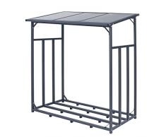 ML-Design Scaffalatura Legna da Ardere Camino Caminetto Stufa Antracite XXL 185 x 70 x 185 cm 2,3 m³ Deposito Legnaia Aperta da Giardino Cortile Casa Interno Esterno Capannone Supporto in Metallo