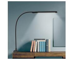 Lampada da Scrivania a LED Hokone dimmerabile Lampada per Ufficio 360° Ruotabile Lampada con Morsetto con 10 livelli di luminosità 3 modalità di Illuminazione Nero