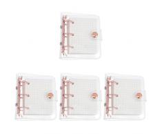 4 Set per Taccuino Accessori per La Pianificazione Programma Multi-Funzione Cartone Animato Raccoglitore Doro Ufficio Portatile Studenti Blocco Note Libro a Fogli Mobili Planner