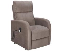 POLTRONE ITALIA Pam 2 motori Sfoderabile Poltrona relax Alzapersona Detraibile 19% 2 ruote schienale fiocco Lavabile poltrona elettrica poltrona per anziani Marrone