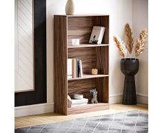 Home Discount Cambridge a 3 Ripiani, libreria in Legno, Noce in Legno scaffali Display cassettiera Ufficio Salotto