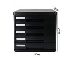 BBG Armadi per Archivi Di Ufficio Armadi per Archivi Di File Armadi per File Di Desktop Armadietto Di Stoccaggio per Cassetti in Plastica A4 5 Strati (Colore: Nero),Nero