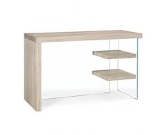 Decorspace Scrivania modernaBilbao da ufficio e cameretta in legno con piedi in vetro temperato 120 cm