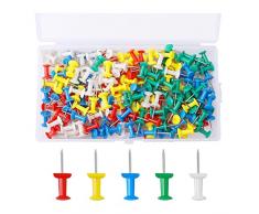 100 Pezzi Puntine da Disegno,Multicolori Map Puntine Spilli per Lavagna, Chiodo in Sughero, per Push Pins Thumb Tacks per Mappa Lavagna Bacheca di Sughero Decorative