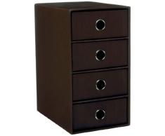 Rössler 1524452874 - Cassettiera a 4 scomparti, a tinta unita, colore: Caffè