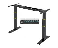 FLEXISPOT E6B Scrivania Regolabile in Altezza Standing Desk Scrivania Elettrica Scrivania Motorizzata a 3 Stadi a 2 Motore con Tastiera a Memoria Automatica,Capacità di Carico 125 kg( Nero)