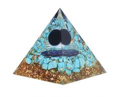 jerss Orgone Piramide Cristallo Chakra Decorazione Casa Scrivania Decorazione Artigianato Orgonite Piramide Ornamento Decorato Decorativo per Ornamento Accessori Mini Ponte