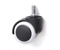 Ruote casa ufficio sedia girevole di ricambio resistente Ruote piroettanti unità nero con bianco set di 5 2" Standard Stem