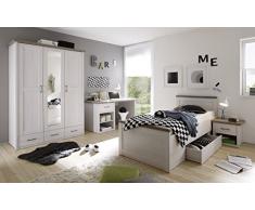 Avanti Trendstore - Luca - Arredamento per cameretta da Ragazzi e Adolescenti in Stile Vintage, in Laminato di Colore Pino Bianco (Scrivania)