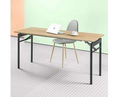ZINUS Mare 160 cm Scrivania Pieghevole in Metallo Nero con Finitura Idrorepellente, Tavolo Pieghevole Multifunzione, Postazione Di Lavoro Da Ufficio, Assemblaggio Pari A Zero
