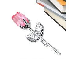 Keptfeet Rosa di Cristallo di Natale - Statua del Fiore della Statuetta della Rosa di Cristallo di Natale,Ornamento di Cristallo per la Decorazione della scrivania di casa, Regali di Anniversario