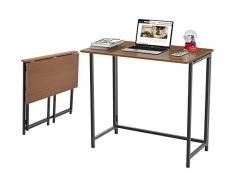 Naspaluro Scrivania per computer, scrivania pieghevole senza montaggio, Scrivania da ufficio per casa, soggiorno,camera da letto