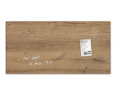 SIGEL GL258 Lavagna magnetica di vetro / bacheca di vetro Artverum, Design Natural-Wood, 91 x 46 cm