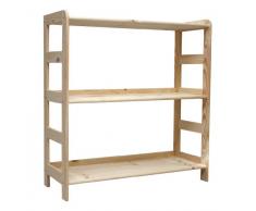 Modo24.de R-01 Scaffale in legno massello, 3 ripiani da 89 x 63 x 33 cm, per libreria, cantina, ufficio, 170 x 80 x 30 cm