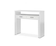 13Casa 004582A Scrivania Allungabile, Melammina, Bianco, 87 x 98 x 36 cm