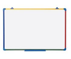 Bi-Office Schoolmate Lavagna Magnetica Per Bambini Con Cornice In Plastica Multicolore, Con Portapenne e Angoli Tondi In Plasticia Per La Sicurezza, 60x45cm
