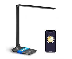 Smart Lampada da Tavolo LED Wi-Fi, meross WLAN Lampada da Scrivania 3 Colori e 4 Livelli di Luminosità, Dimmerabile Lampada 10W con Touch Controllo Memoria Compatibile con HomeKit, Alexa, Google Home