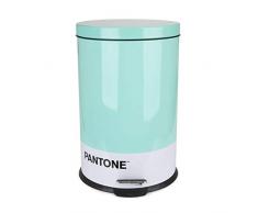 Balvi Pattumiera Pantone Colore Turchese Bidone di 20L di capacità per la Cucina, Camera da Letto o LUfficio con Il Pedale Design Originale Perfetto per Il Riciclaggio Metallo 44x29,2x29,2 cm