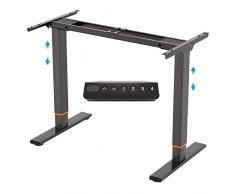 FLEXISPOT EB2B Scrivania Regolabile in Altezza Standing Desk Scrivania Elettrica Scrivania Motorizzata, con 2 Motori con Memoria Automatica Intelligente (Nero)
