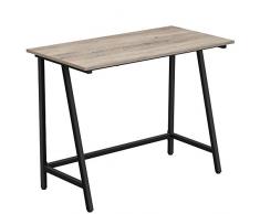 VASAGLE Scrivania per Computer, Scrittoio, Piano Vintage, Tavolo da Studio, Montaggio Facile, 50 x 100 x 75 cm, Industriale, Greige e Nero LWD040B02