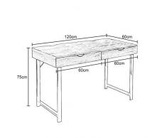 soges Scrivania 120 cm Computer di Legno Tavolo Ufficio Studio a Casa Tavolo per Scrivere Stazione di Lavoro con Cassetto