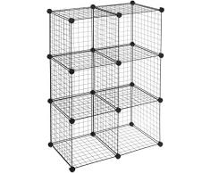 AmazonBasics - Scaffalatura in filo, Sei cubi - Nero