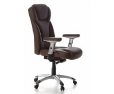 HJH Office Embassy 200 Sedia da Ufficio/Poltrona Presidenziale, Ecopelle, 100% Poliuretano, Marrone
