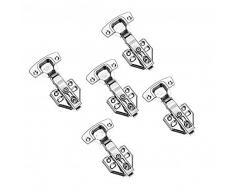 BECCYYLY 6 pz 2mm acciaio inox fisso serranda idraulica chiudere armadio porta cerniere universale cucina camera da letto armadio armadio Hardware 01