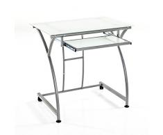 Wink design, scrivania in metallo piano in vetro Saint Petersburg, Grigio Metallo