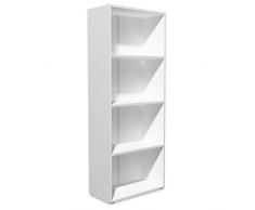 Festnight Libreria Moderna in Truciolato di Quercia Rovere/Bianco con 2/3/4/5 Ripiani da Ufficio/Soggiorno/Salotto 60 x 31 x 6,5 cm/60 x 31 x 116,5 cm/ 60 x 31 x 155 cm/ 60 x 31 x 190 cm