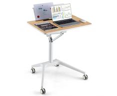 COSTWAY Scrivania Regolabile in Altezza, Tavolino da Letto e Divano con Supporto Rimovibile e sistema di sollevamento, Tavolino per Ospedale, Ufficio e Casa, Portata 45 kg