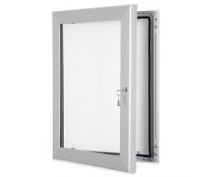 Bacheca da esterni con serratura, formato A1 (8 x A4), con guarnizione impermeabile e chiave per chiusura, per interni ed esterni (non utilizzabile con puntine da disegno)