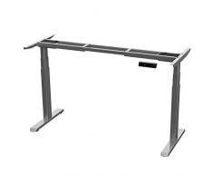 AIMEZO Scrivania Regolabile in Altezza Scrivania Elettrica Scrivania Motorizzata 3 Livelli Standing Desk con Protezione Anticollisione con Controllo della Memoria, Grigio