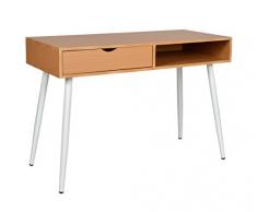ts-ideen Tavolo Scrivania di Design da Ufficio Studio Tavolo da Computer color Faggio con ampio cassetto