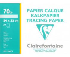 Clairefontaine 96872C - Blocco di 12 fogli di carta velina, 24 x 32 cm, 70/75 g/mq, colore trasparente