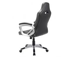 IntimaTe WM Heart Sedia Ufficio e Gaming, Girevole Ergonomico con Altezza Regolabile,Poltrona Gaming di PU,Sedia da Gioco, Grigio,GB01