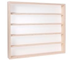 Vetrina (V32) per modellismo in legno di betulla, con 2 vetri di plexiglas, Dimensioni 60 x 52 x 6 cm, vetrinetta, bacheca, espositore, collezionismo