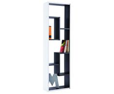 13Casa - Simply D17 - Libreria. Dim: 36,1x14,7x120,2 h cm. Col: Bianco, Nero. Mat: Truciolare.
